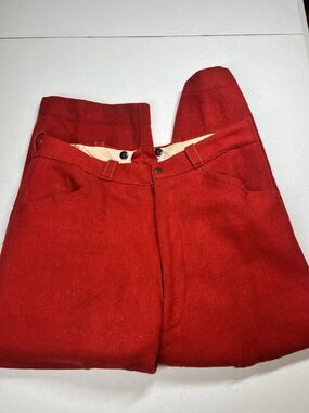 Vintage 50's North Country Men's Red Pants USA Minnesota Saint Paul hunting Wool